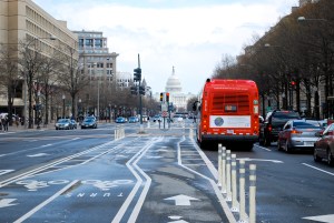 Pennsylvania Street, vue sur le Capitole